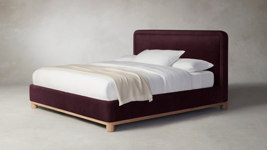 The Kent  - Performance Velvet Merlot Bed - 53" Headboard