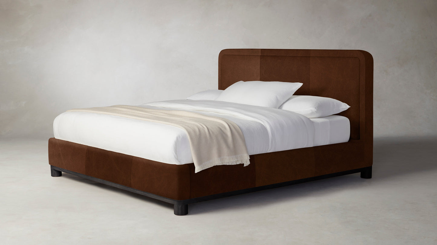 The Kent  - Tuscan Leather Bourbon Bed - 47" Headboard