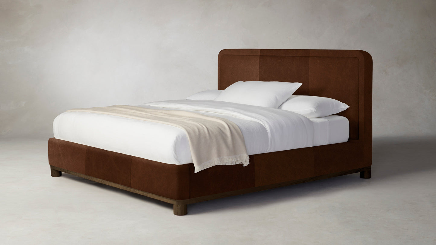 The Kent  - Tuscan Leather Bourbon Bed - 53" Headboard