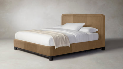 The Kent  - Tuscan Leather Camel Bed - 53" Headboard