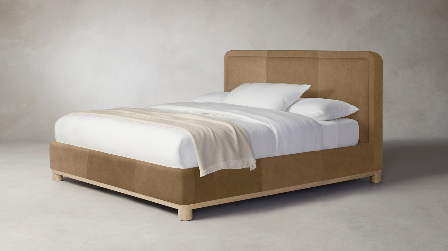 The Kent  - Tuscan Leather Camel Bed - 53" Headboard