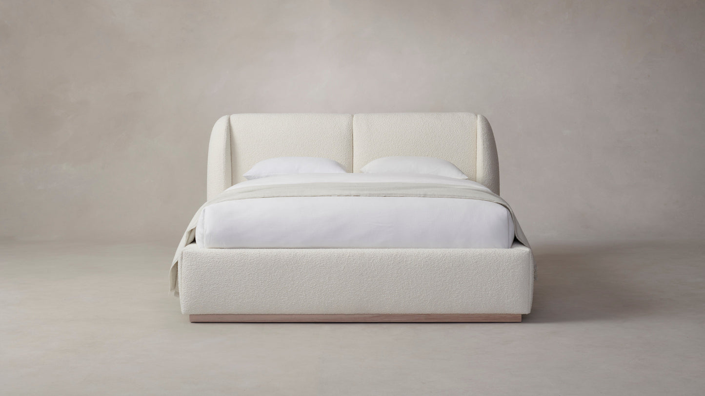 The Smith  - Italian Bouclé White Bed - 42" Headboard