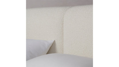 The Smith  - Italian Bouclé White Bed - 42" Headboard