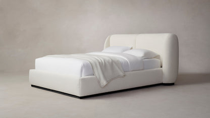 The Smith  - Italian Bouclé White Bed - 42" Headboard