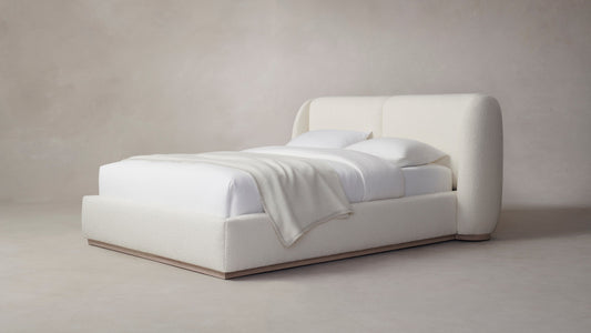 The Smith  - Italian Bouclé White Bed - 42" Headboard