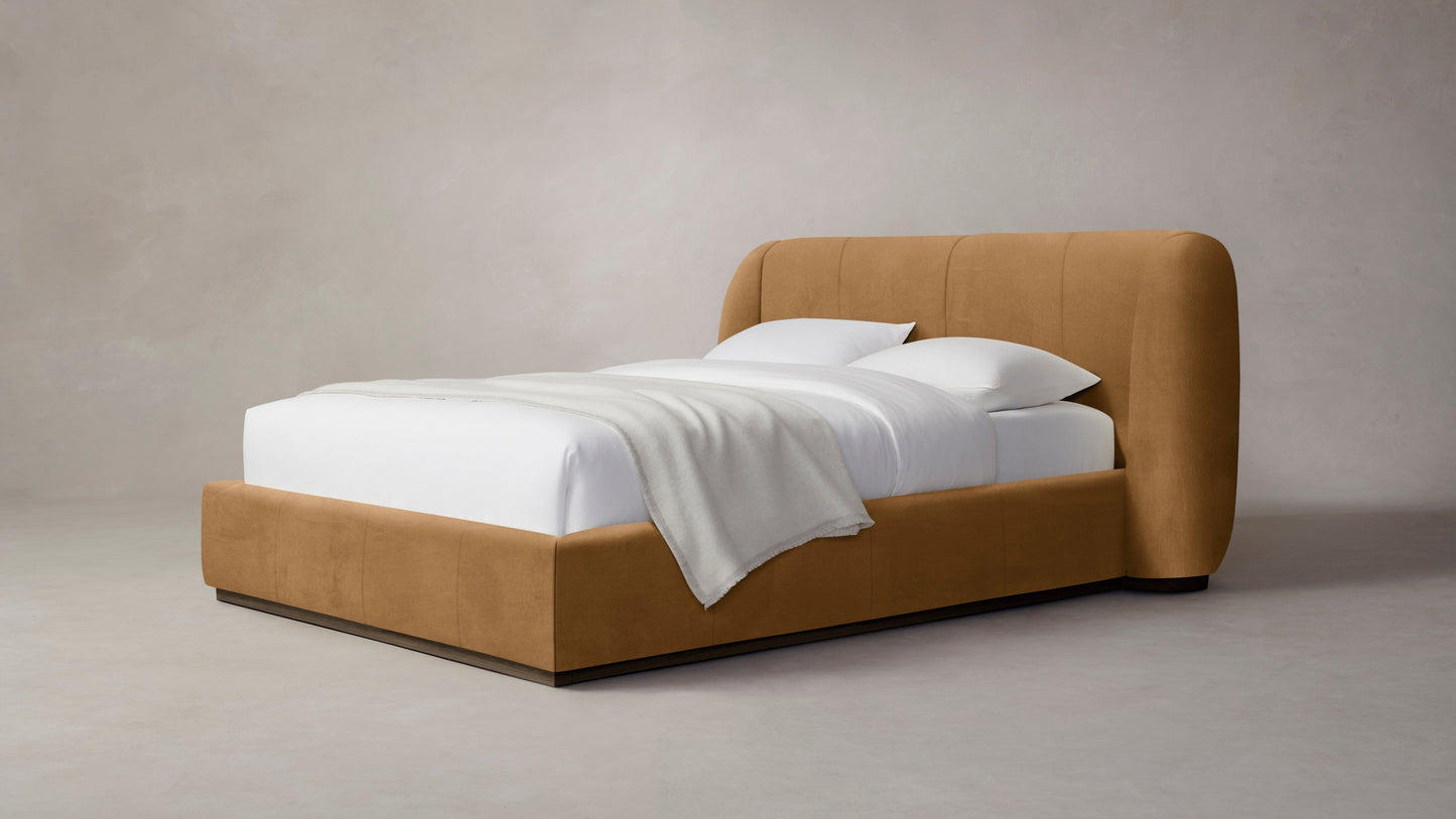 The Smith  - Nubuck Leather Saddle Bed - 42" Headboard