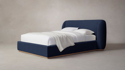 The Smith  - Performance Chevron Indigo Bed - 42" Headboard